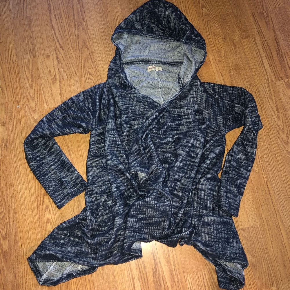 Navy shawl with hood